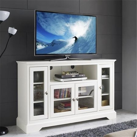 WALKER EDISON FURNITURE Walker Edison W52C32WH 52 x 33 in. Highboy Style Wood TV Stand - White W52C32WH